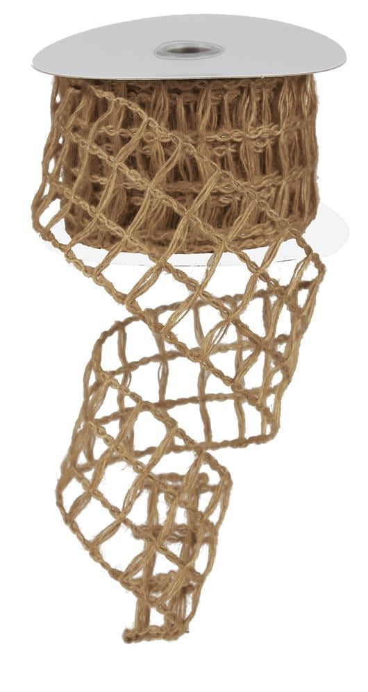 2.5" Natural Jute Open Weave Ribbon - Designer DIY