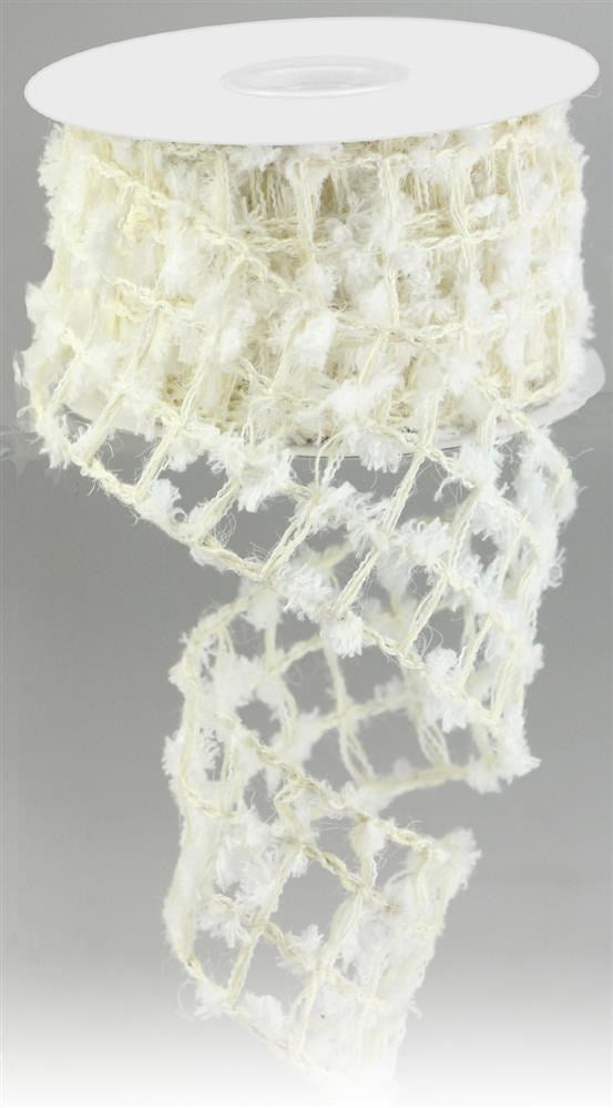 2.5" White Open Weave Ribbon | Snowdrift - Designer DIY
