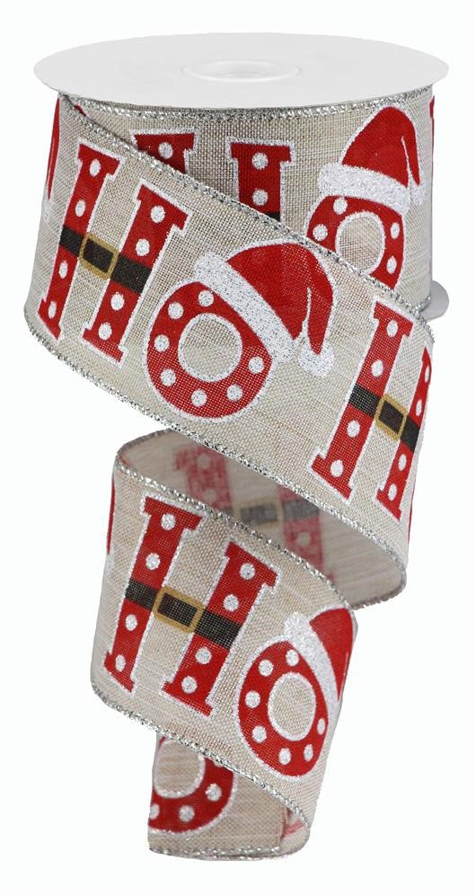2.5" Ho Ho Ho Santa Claus Ribbon - Designer DIY
