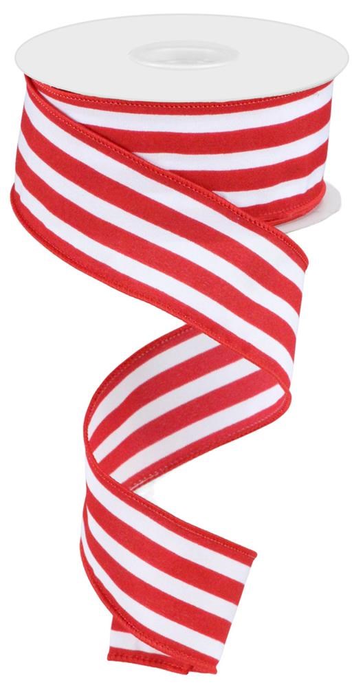 1.5" Red & White Stripe Ribbon - Designer DIY