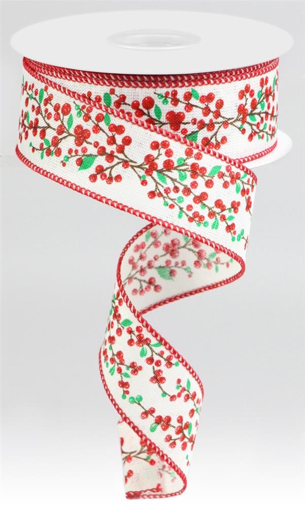 1.5" Berry Branch Ribbon - Designer DIY
