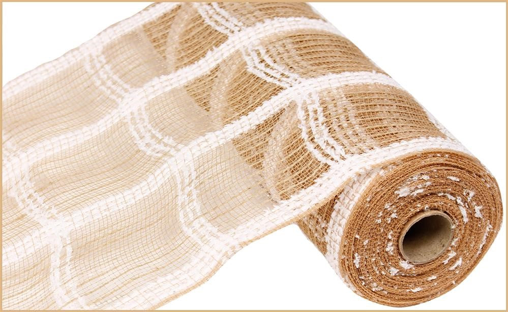 10.5" Jute with Cotton Check Mesh - Designer DIY