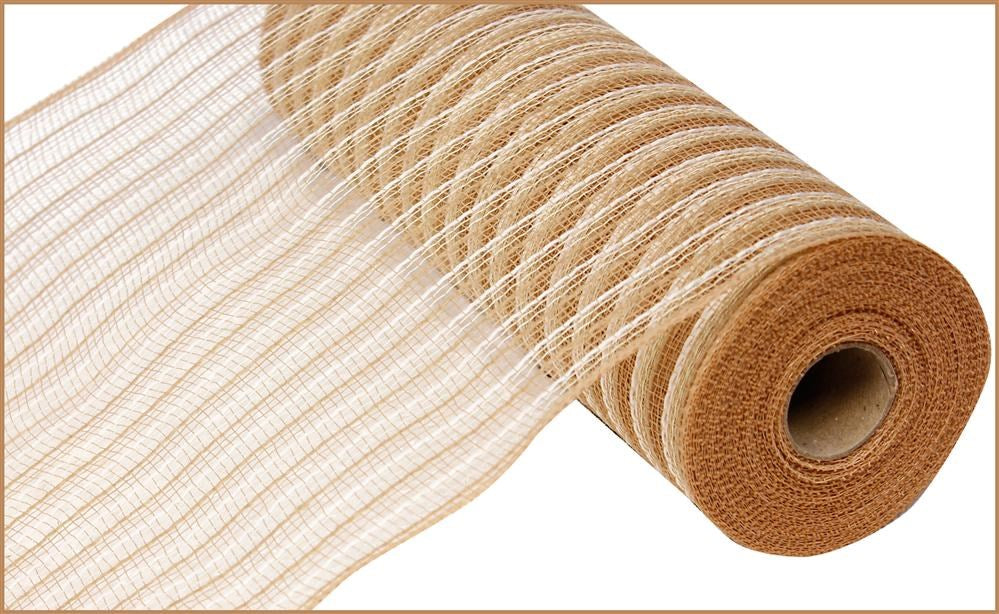 10.5" Natural & Cream Stripe Mesh - Designer DIY