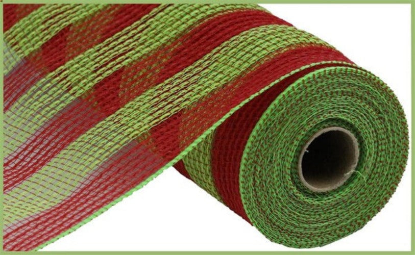 10.5" Christmas Stripe Faux Jute Mesh - Designer DIY