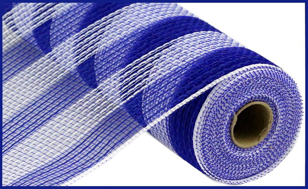 10.5" Royal Blue & White Stripe Mesh - Designer DIY