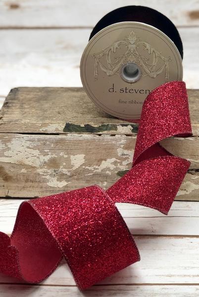 2.5" Burgundy Glitter DESIGNER Ribbon - Designer DIY