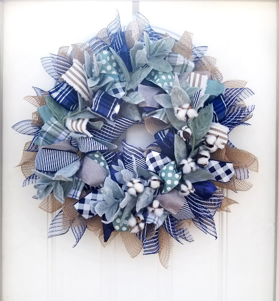 Cotton Lamb's Ear Mesh Wreath - Designer DIY