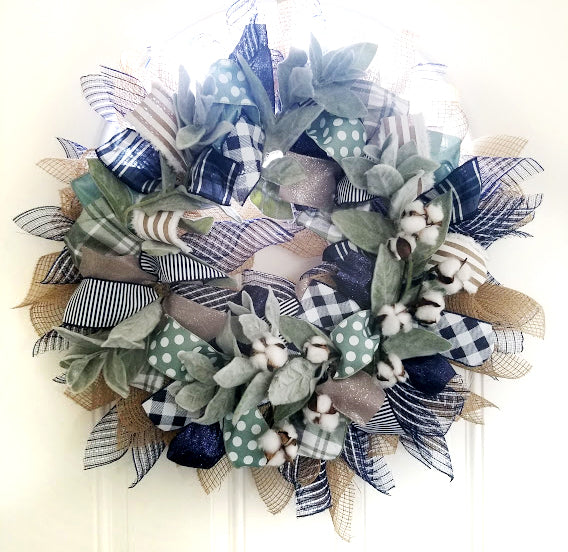 Cotton Lamb's Ear Mesh Wreath - Designer DIY