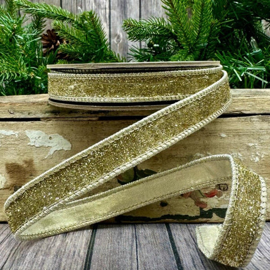 .5" Gold Metallic Velvet Ribbon | D Stevens