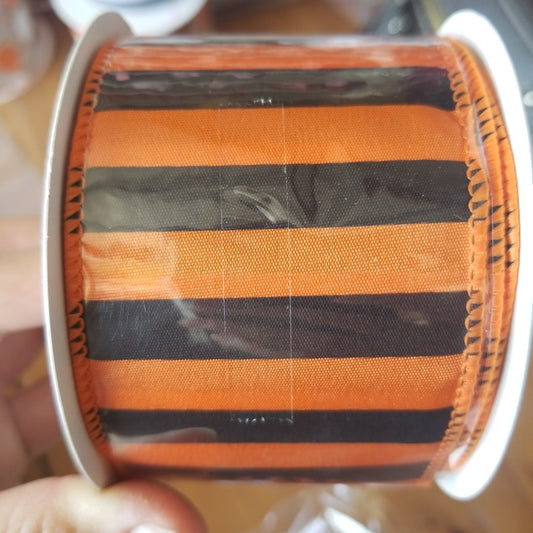 Orange & Black Stripe Ribbon - Designer DIY