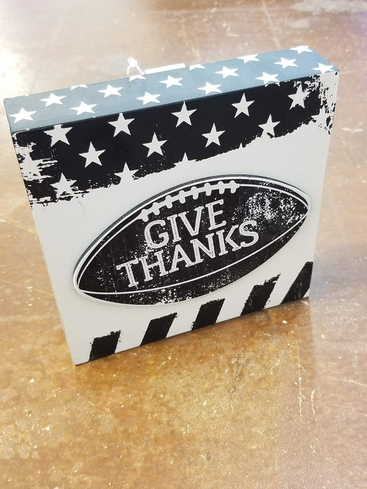 Give Thanks | Football Sign - Designer DIY