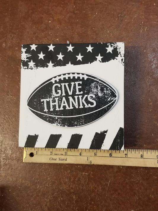 Give Thanks | Football Sign - Designer DIY