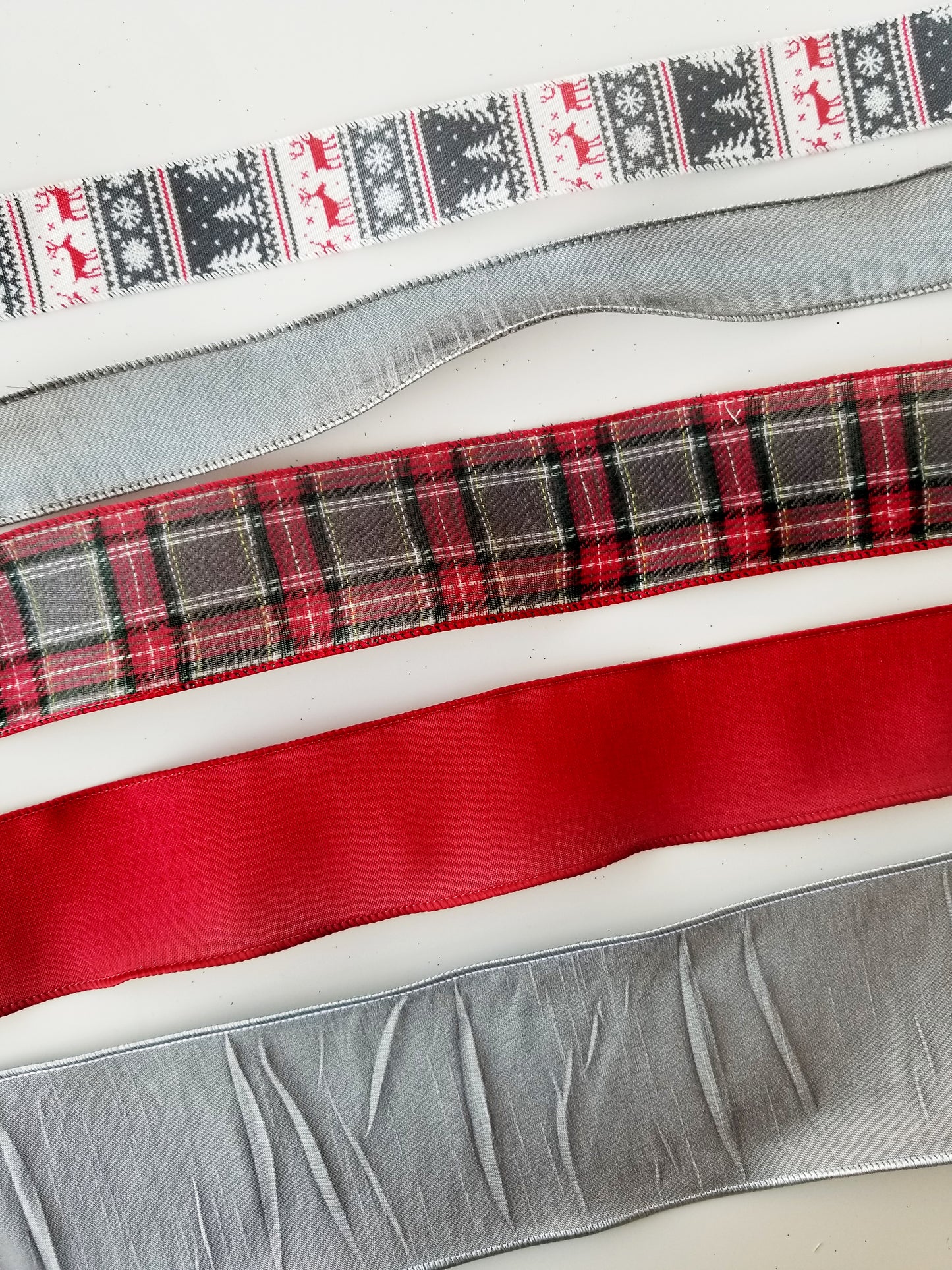 Christmas DIY Bow Kit | Red & Gray - Designer DIY