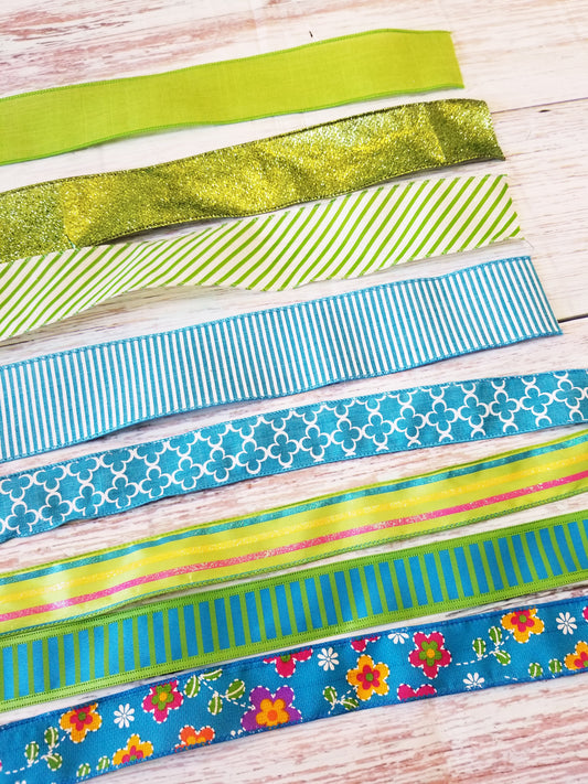 Blue & Lime Bow Making Kit | Advanced - Designer DIY