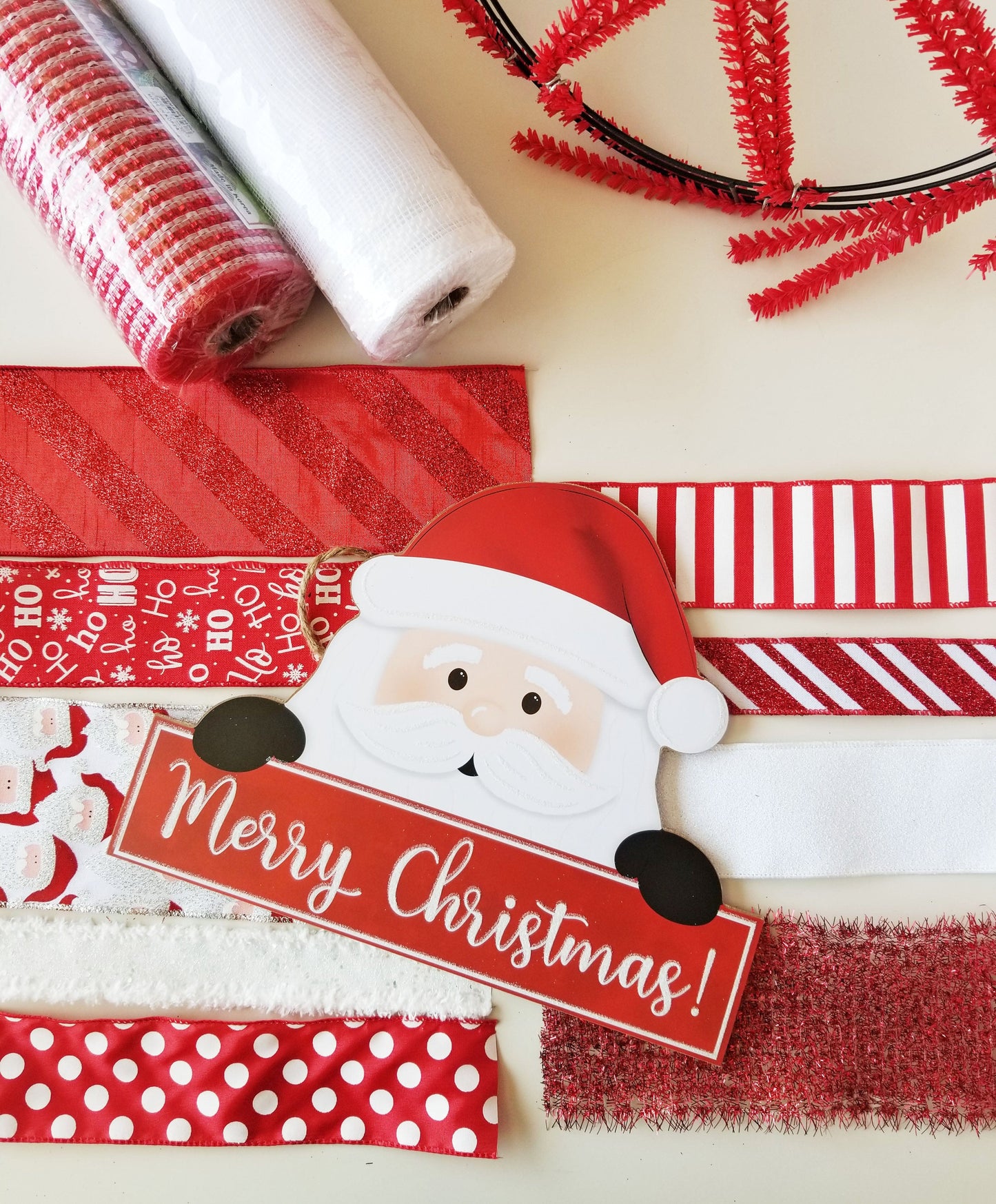 Merry Christmas Santa Wreath Kit - Designer DIY