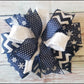 Winter Snowflake Bow Kit | Navy White Silver - Designer DIY