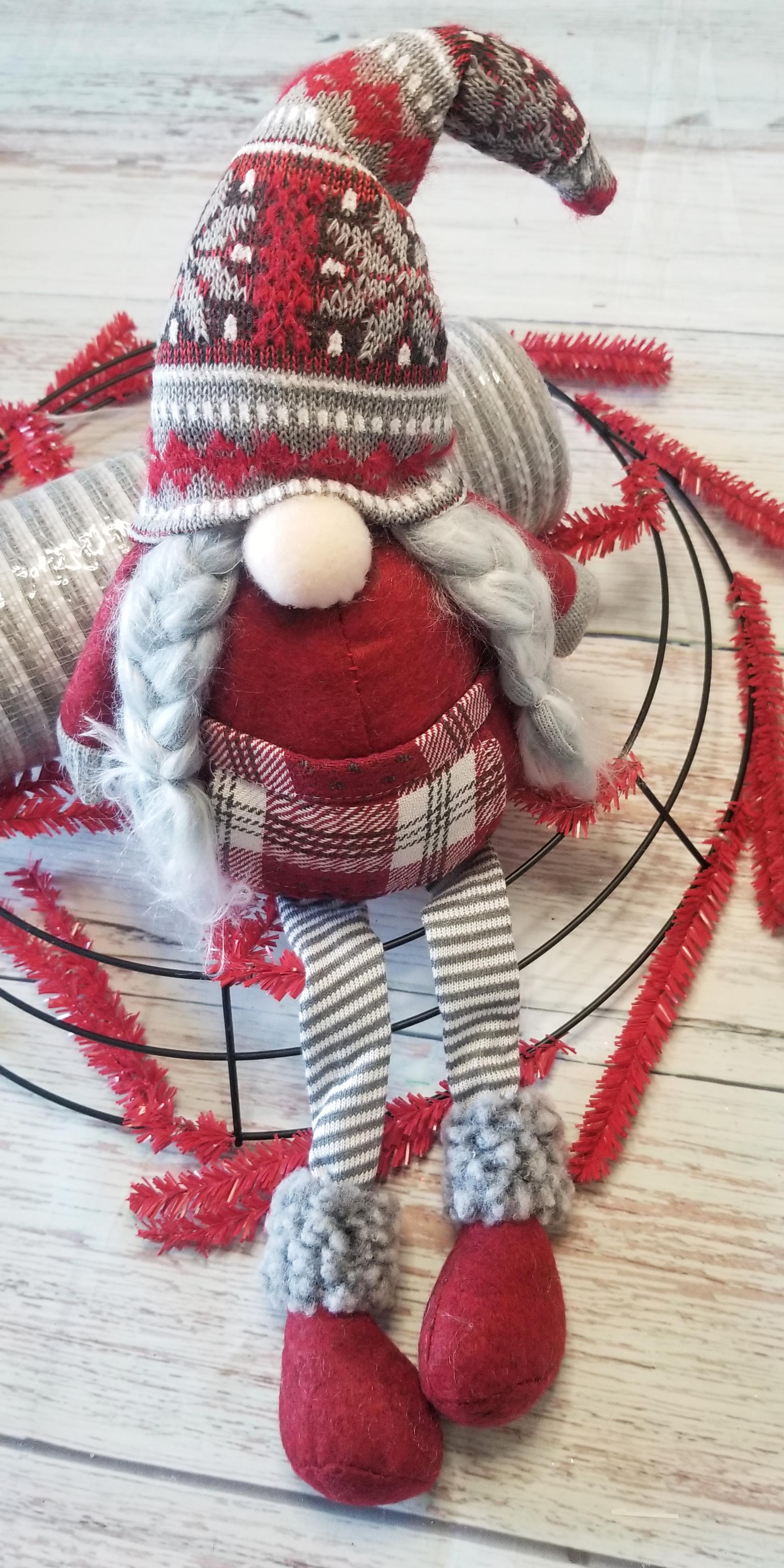 Gnome Wreath, Christmas Wreath, deals Christmas Gnome, Holiday Wreath, Gnome Decor