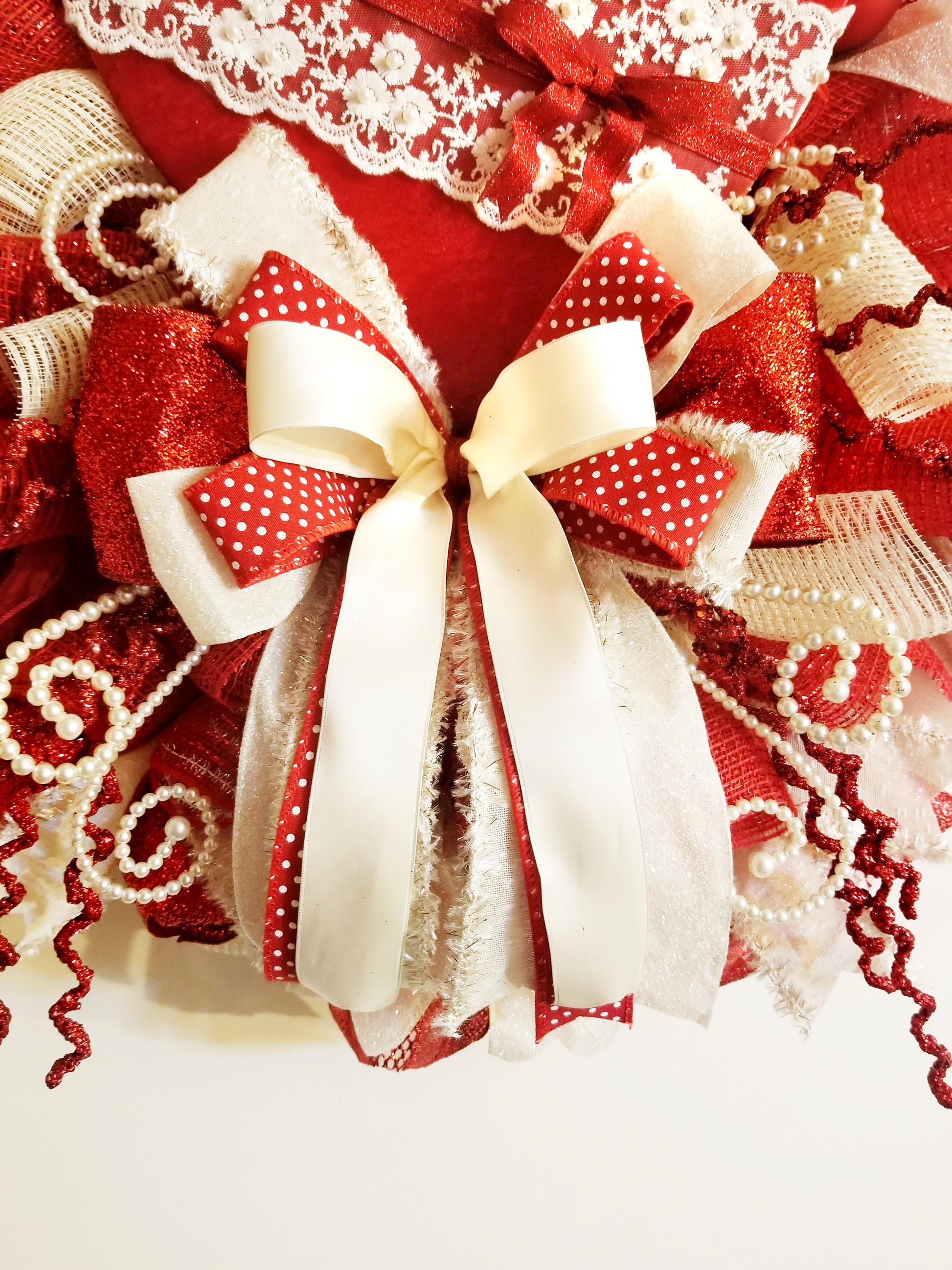 Valentine's Day Wreath | Red & Ivory - Designer DIY
