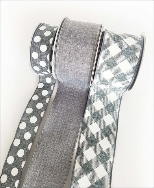 Ribbon Collection | Gray & White - Designer DIY