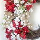 Red & White Floral Wreath - Designer DIY