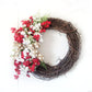 Red & White Floral Wreath - Designer DIY