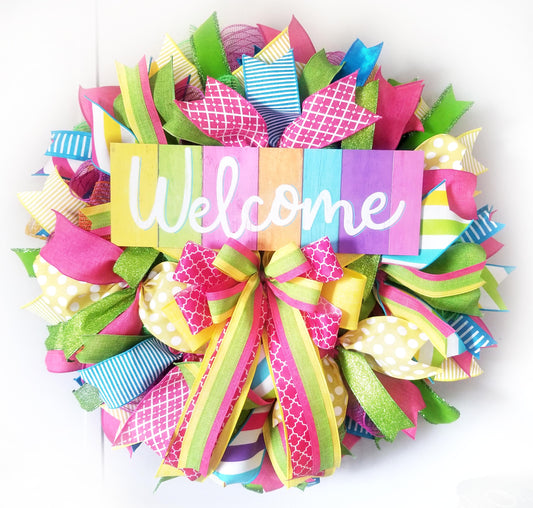 Rainbow Wreath | Welcome