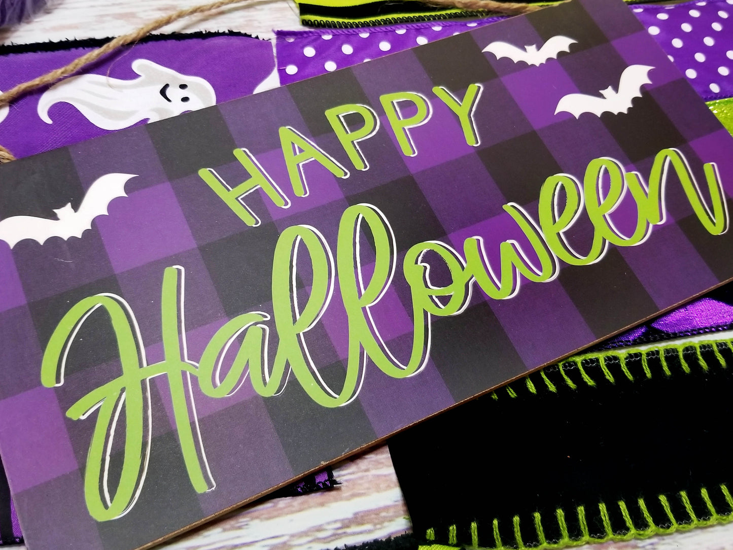 Happy Halloween Wreath Kit | Purple & Lime