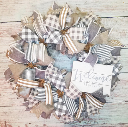 Welcome Home Wreath | Natural & Gray