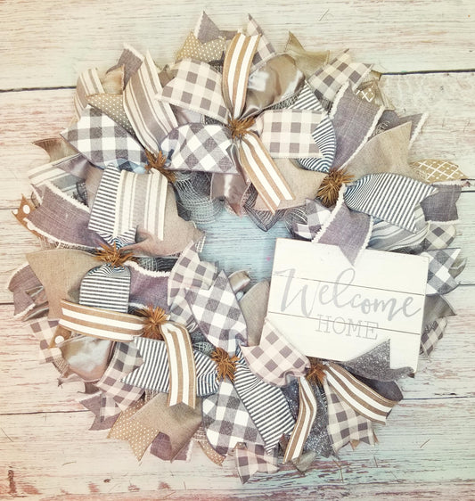 Welcome Home Wreath | Natural & Gray