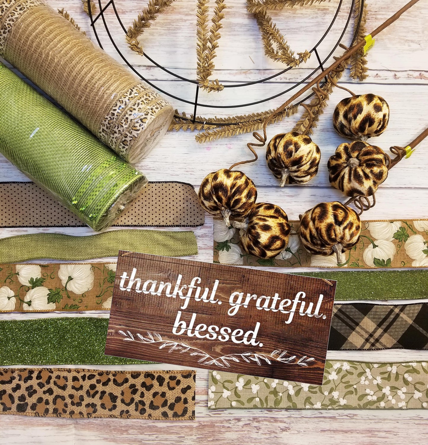 Fall Wreath Kit | Thankful, Grateful, Blessed