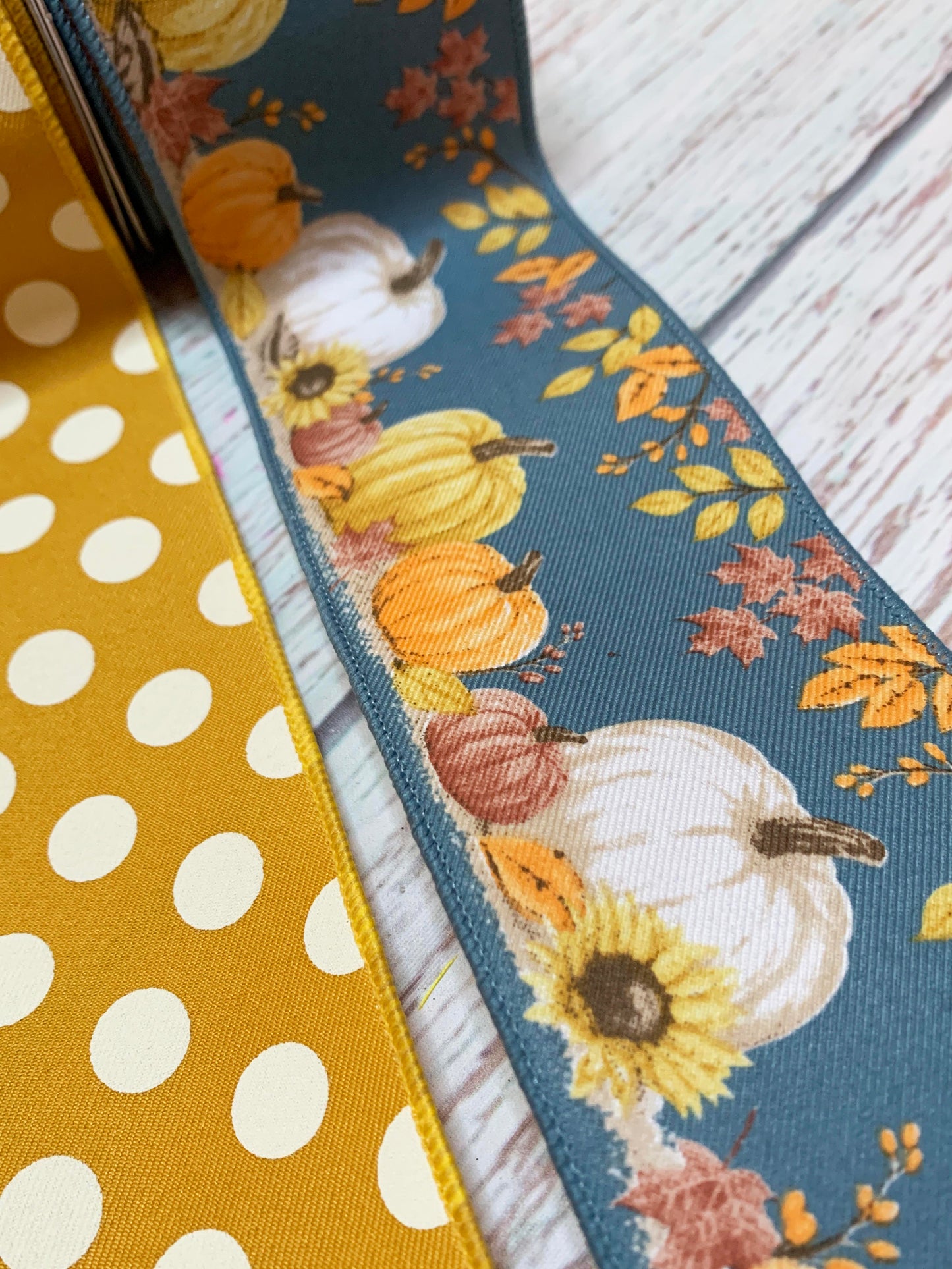 Ribbon Collection | Blue Fall Pumpkins