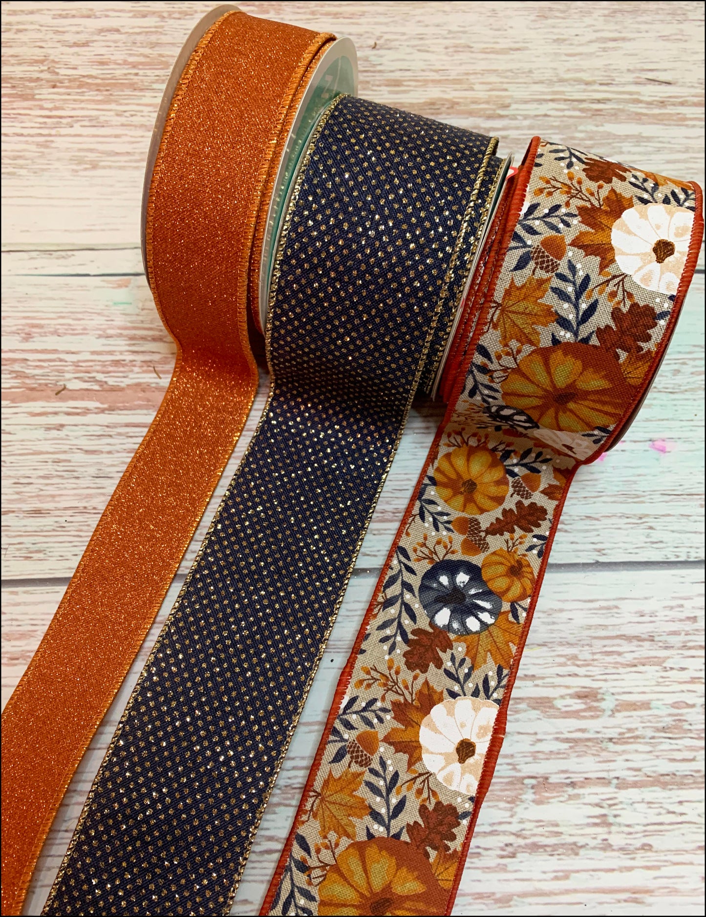 Ribbon Collection | Navy Orange Pumpkin