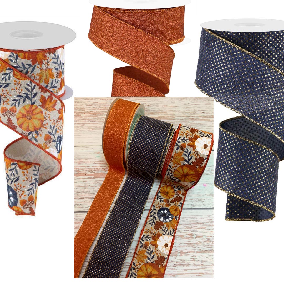 Ribbon Collection | Navy Orange Pumpkin