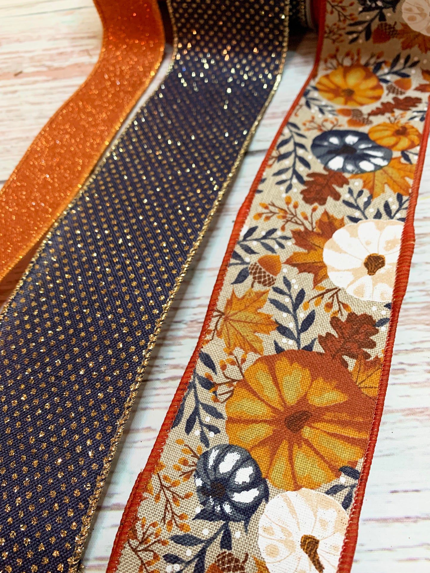 Ribbon Collection | Navy Orange Pumpkin