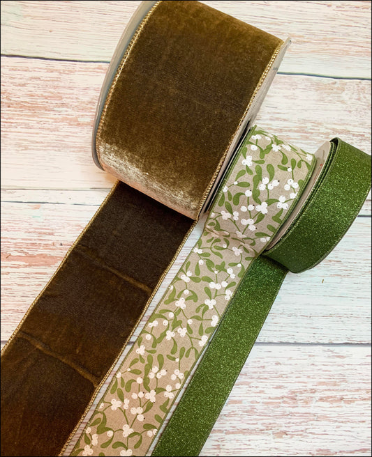 Ribbon Collection | Mistletoe Mink & Moss