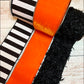 Ribbon Collection | Orange Velvet, Black Faux Feather, Black Glitter Stripe