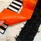 Ribbon Collection | Orange Velvet, Black Faux Feather, Black Glitter Stripe