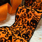 4" Halloween Designer Ribbon | Orange with Black Velvet