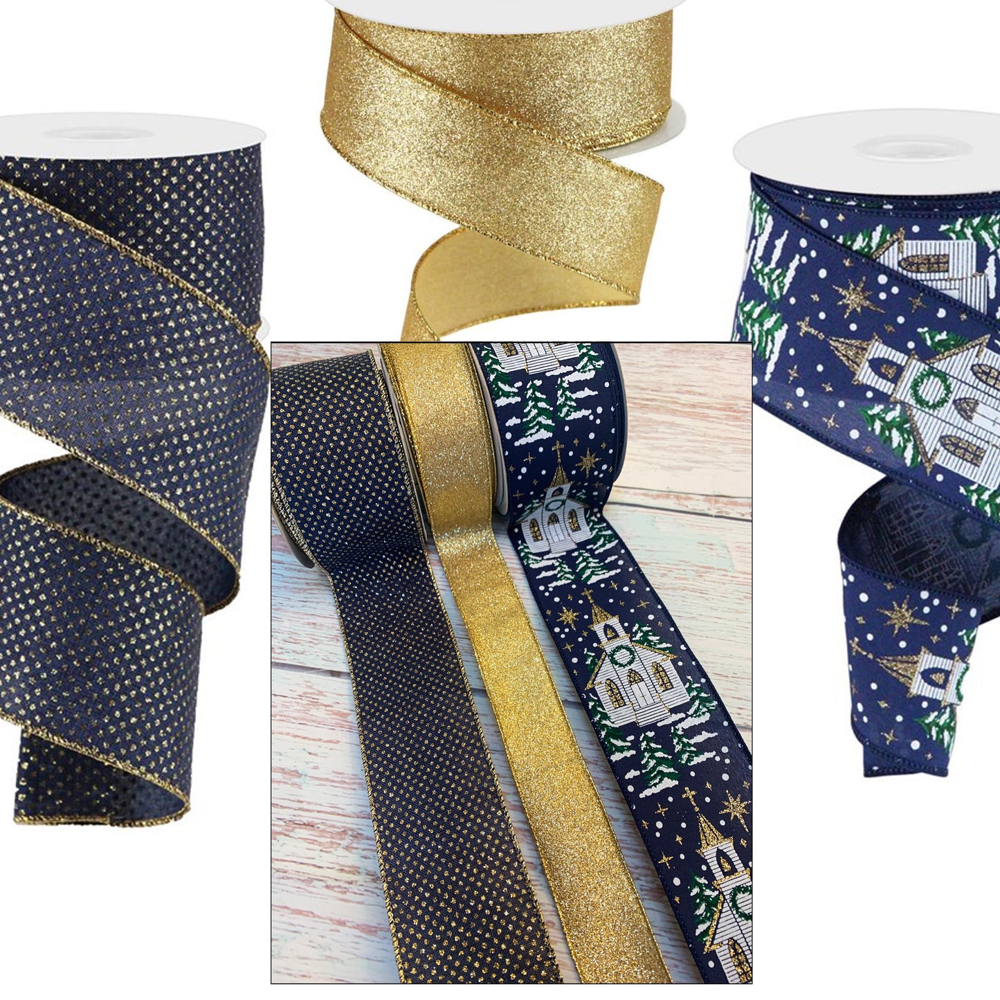 Ribbon Collection | Navy Gold Church