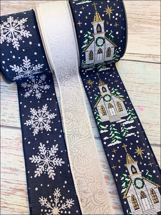 Ribbon Collection | Navy White Church