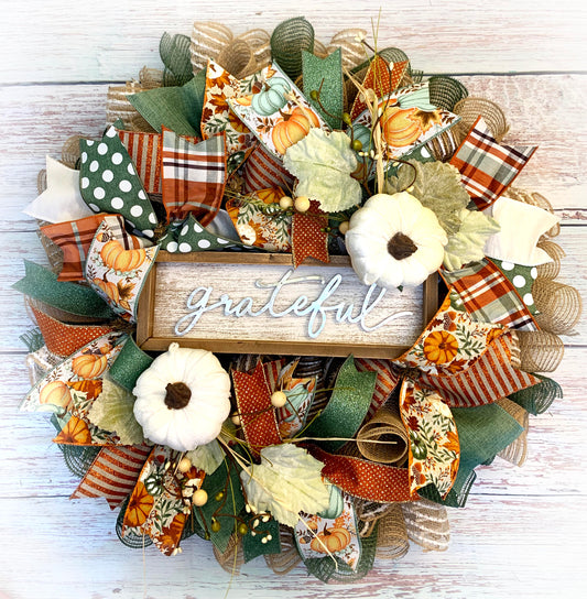 Fall Wreath for Door | Grateful