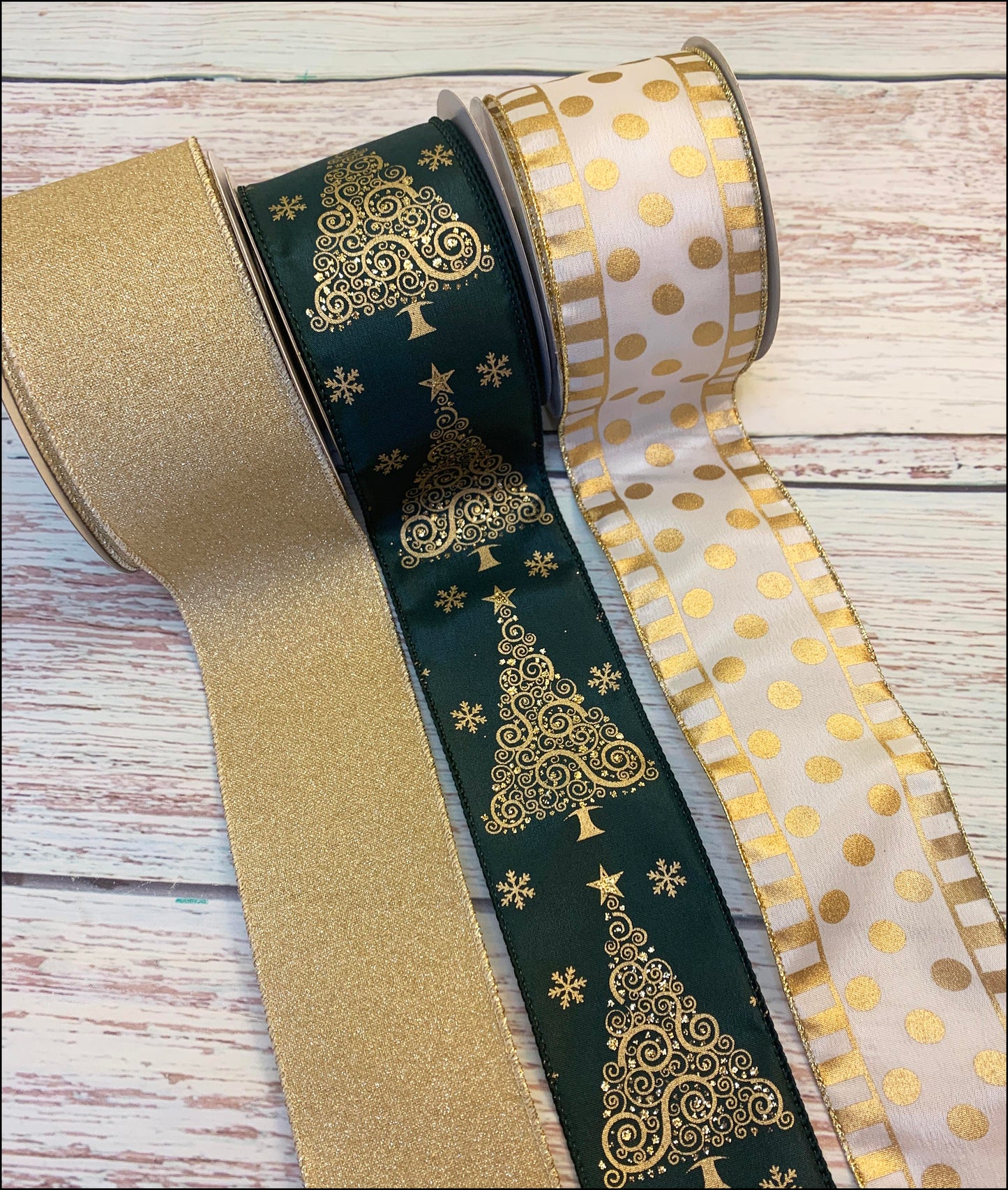 Ribbon Collection | Green Gold Christmas Tree