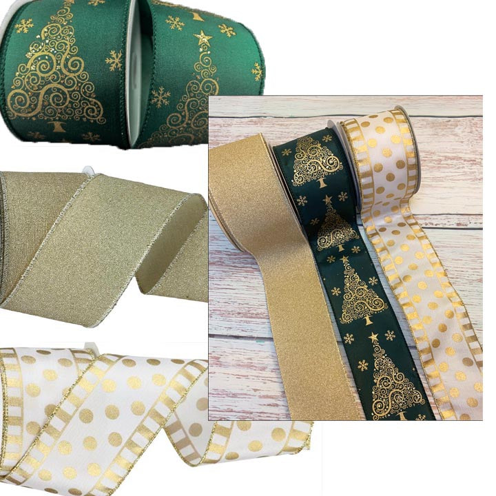 Ribbon Collection | Green Gold Christmas Tree