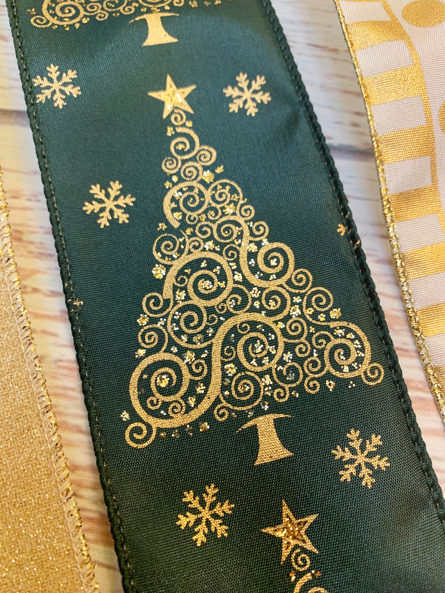 Ribbon Collection | Green Gold Christmas Tree