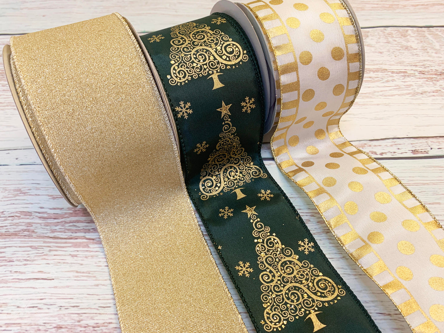 Ribbon Collection | Green Gold Christmas Tree