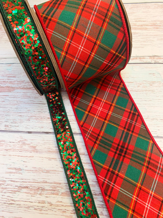 Ribbon Collection | Red & Emerald Plaid