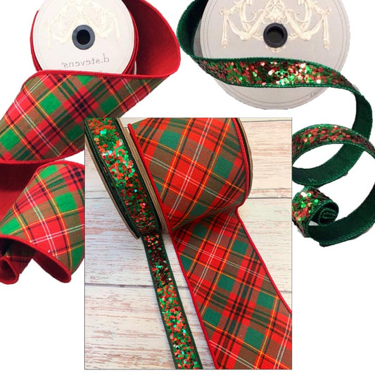 Ribbon Collection | Red & Emerald Plaid