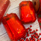 Red Glitter Ornament Gems
