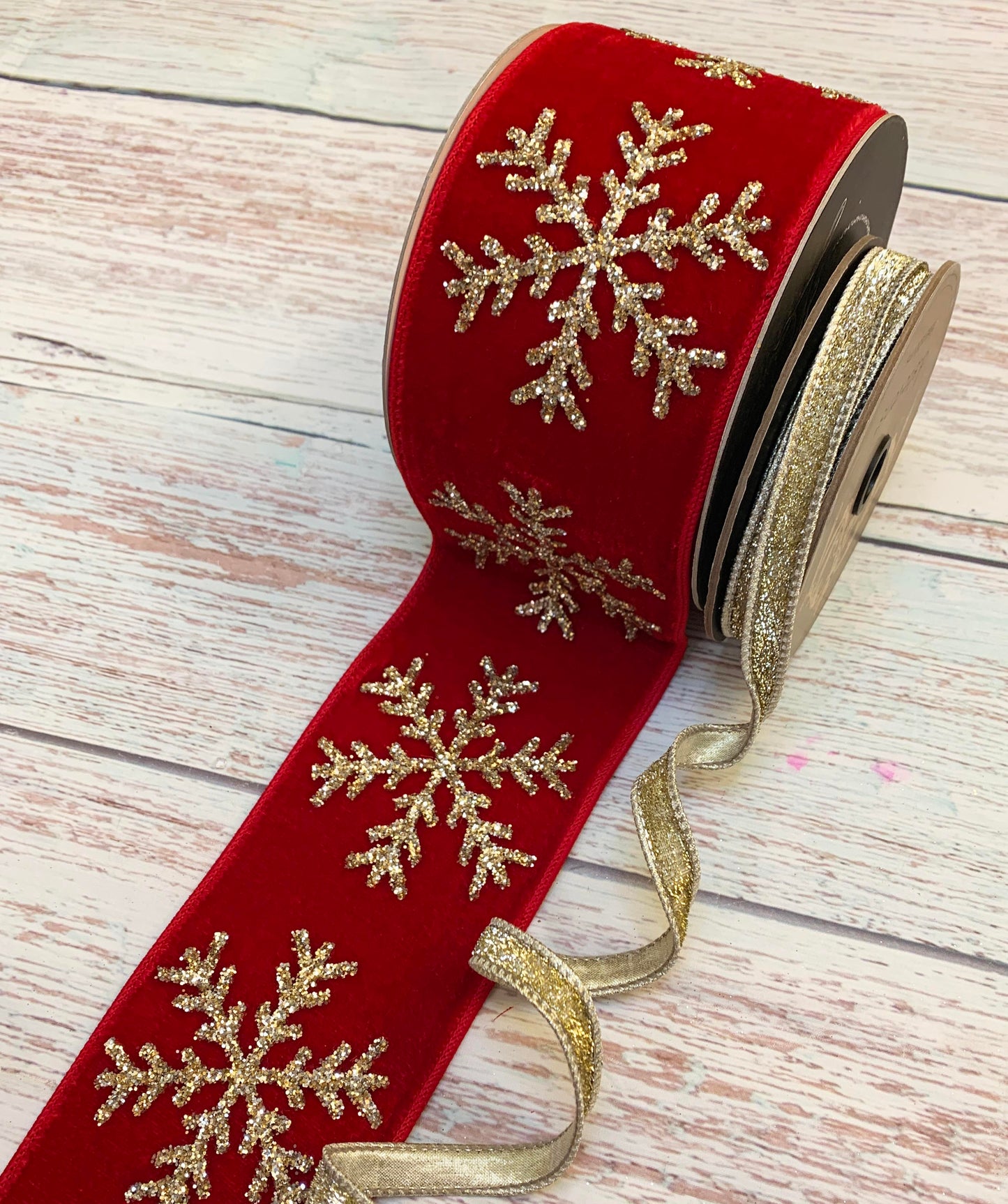 Ribbon Collection | Red Gold Snowflake