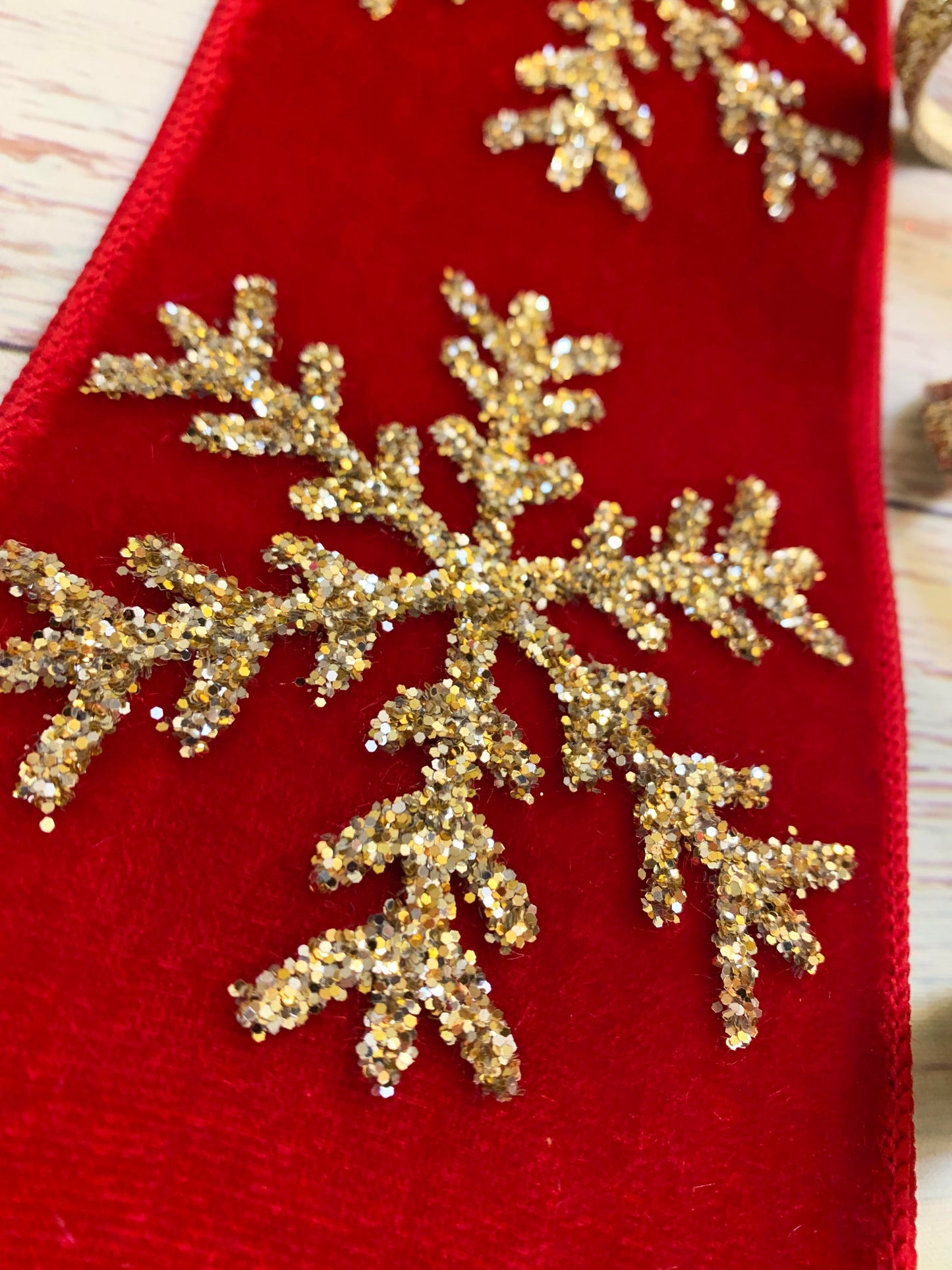 Ribbon Collection | Red Gold Snowflake